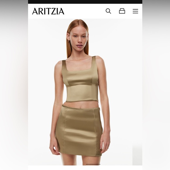 Aritzia Shine Satin Bustier - Picture 5 of 7